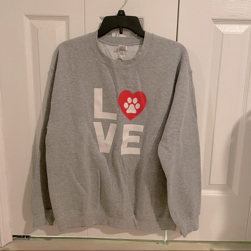 Grey Fleece Pullover Sweatshirt